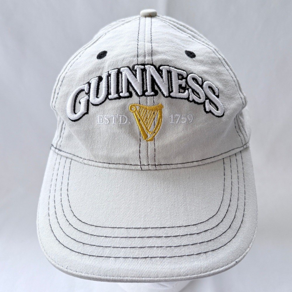 Guinness Baseball Cap Off-White Embroidered St James Gate Dublin Ireland Hat